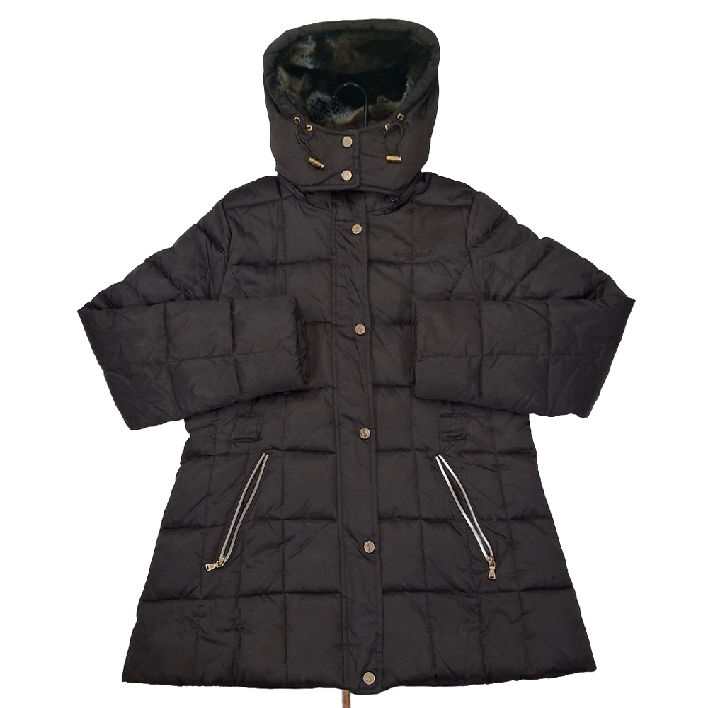 ✨2/$25 Baby Phat~VTG Y2K~Fur Removable Hood~Brown Parka Jacket~Gold Hardware~LRG